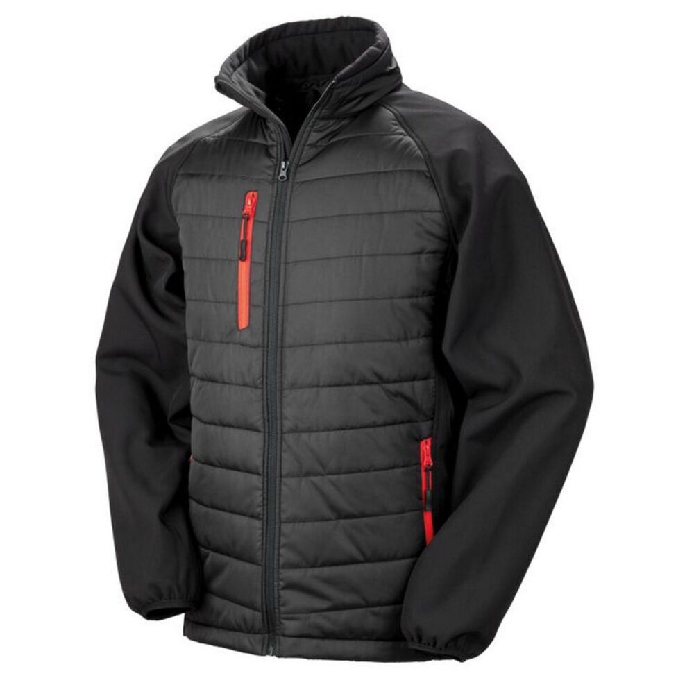 Result Womens/Ladies Compass Soft Shell Jacket / Black/Red
